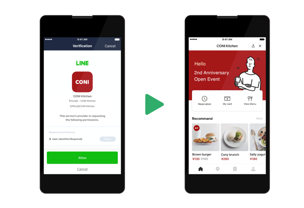 Ứng dụng Line Mini App hiển thị các sản phẩm và mua hàng trên ứng dụng