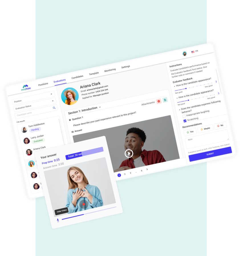 Video interview platform with customizable interview flow 