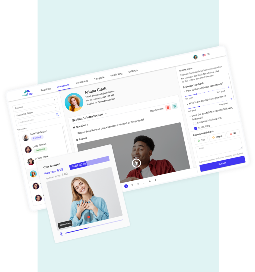 Video interview platform with customizable interview flow Video interview platform with customizable interview flow