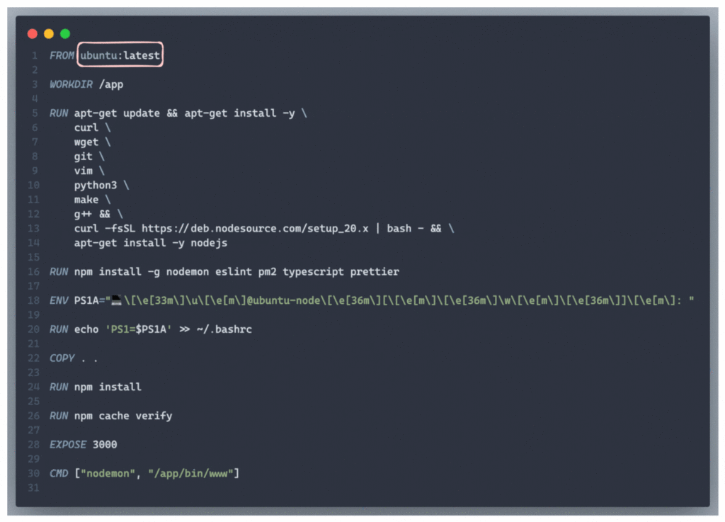 Creating Optimized Dockerfile